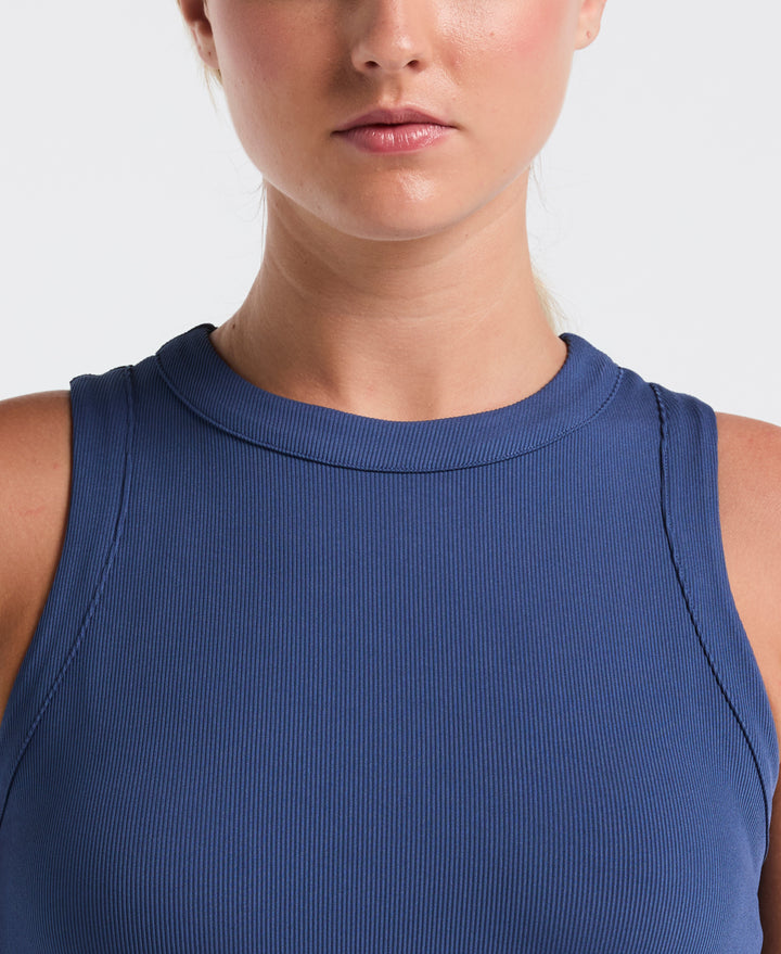 Ribbed Tennis Tank Top (True Navy) 