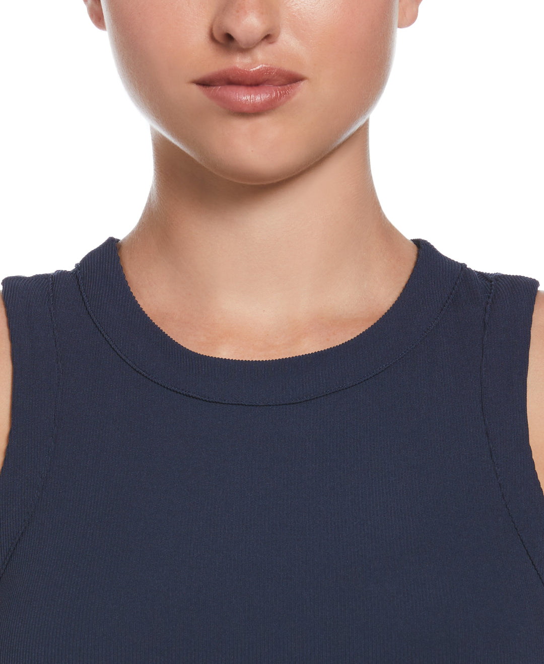 Ribbed Tennis Tank Top (Black Iris) 