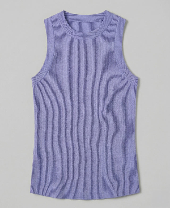 Women's Ribbed Tennis Tank Top-Women's Tanks-Pale Iris-XS-Original Penguin