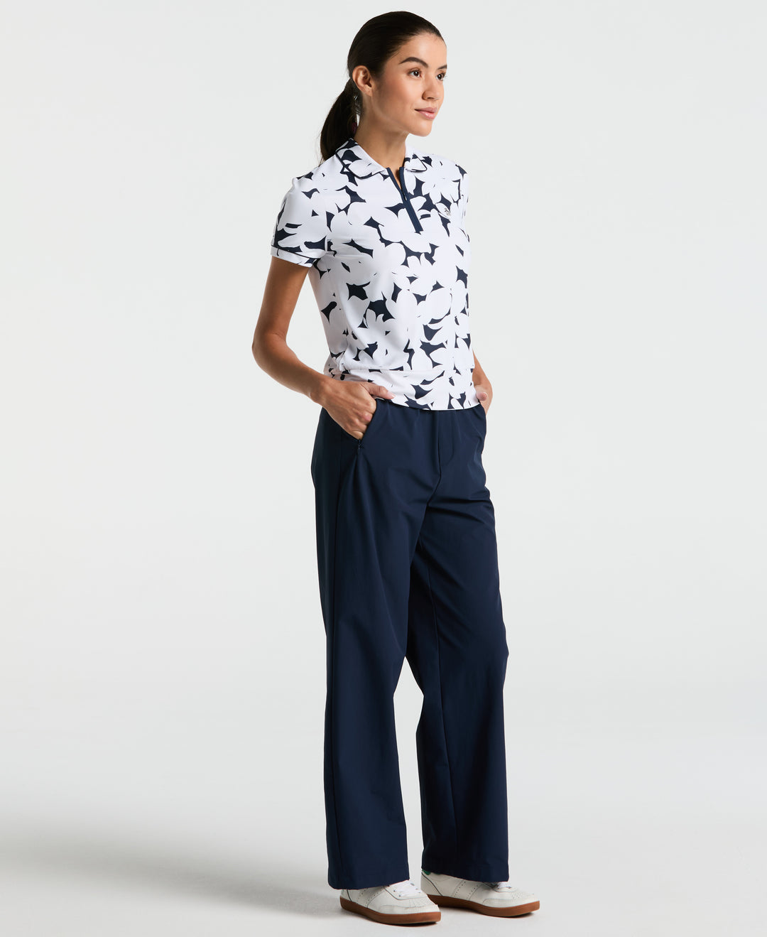 Riviera Floral Golf Polo (Black Iris) 