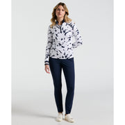 Women's Riviera Floral Sun Protection Golf Shirt (Black Iris) 