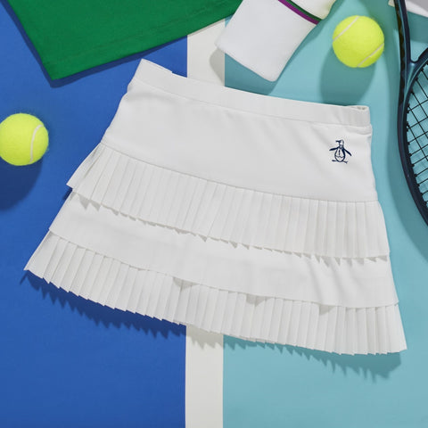 Women's Ruffled Tiered Solid Skort-Skorts-Original Penguin