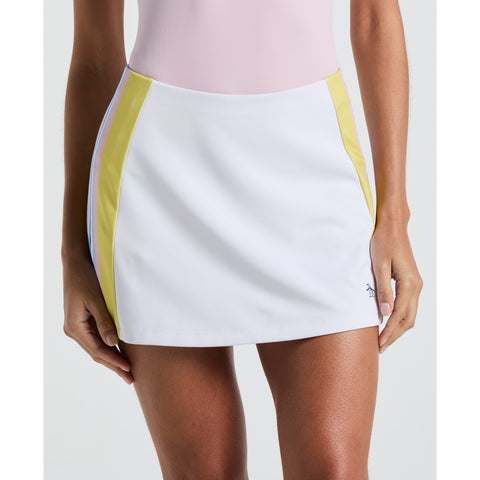 Tennis Side Stripped Ribbed Tennis Skort (Bright White) 
