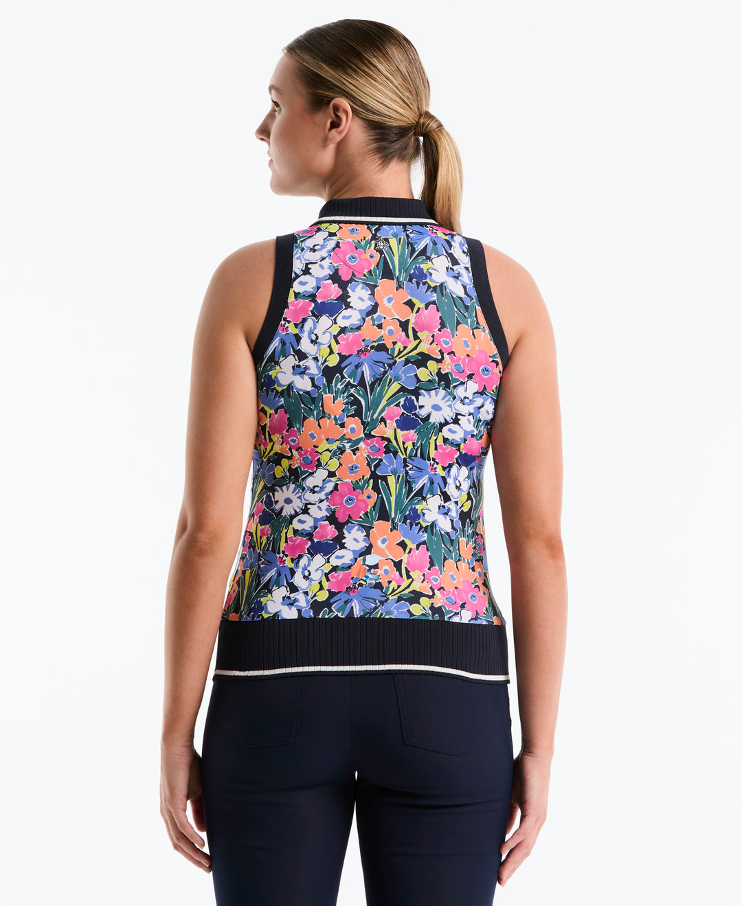 Sketch Floral Sleeveless Polo-Polos-Original Penguin