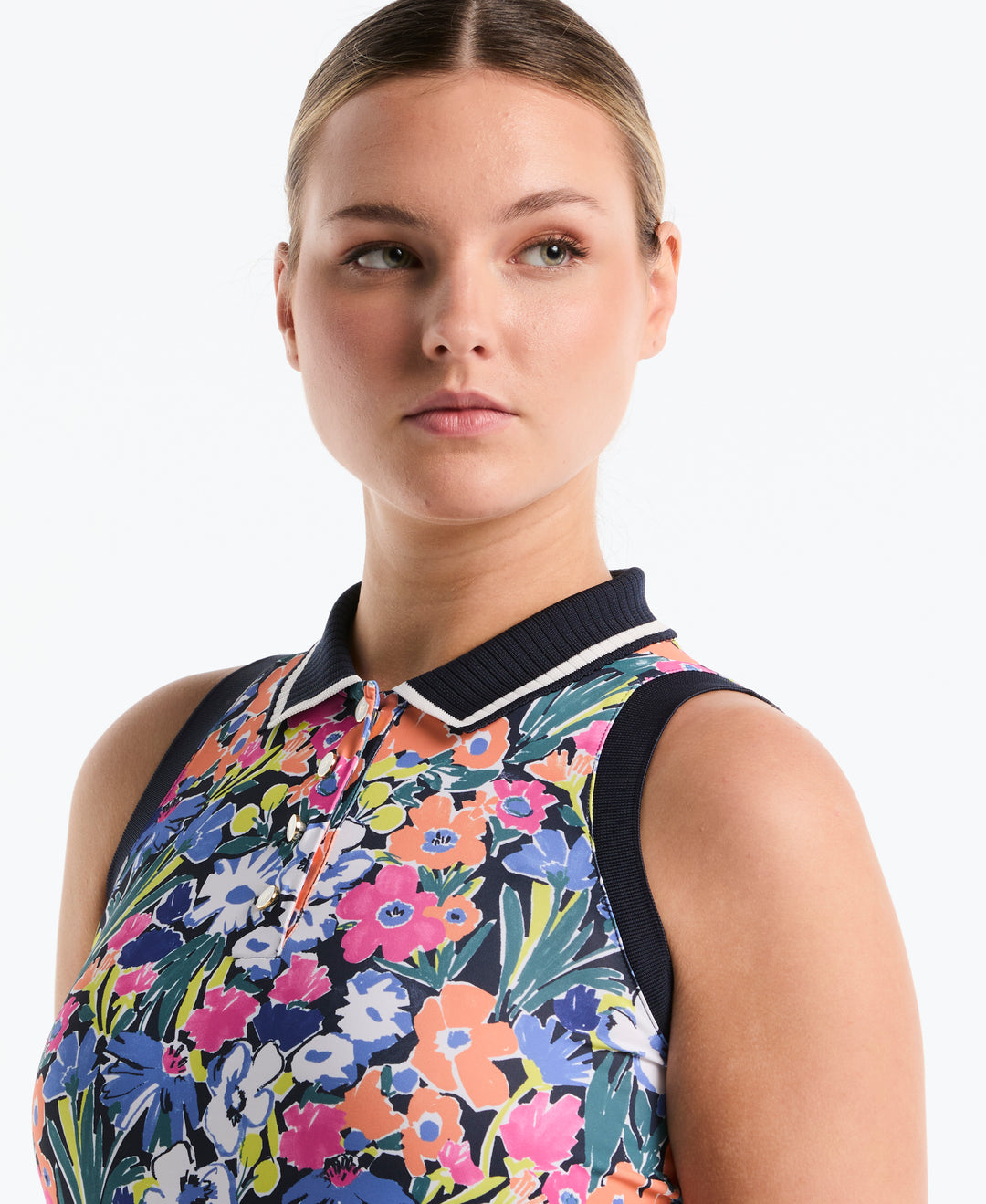 Sketch Floral Sleeveless Polo-Polos-Original Penguin