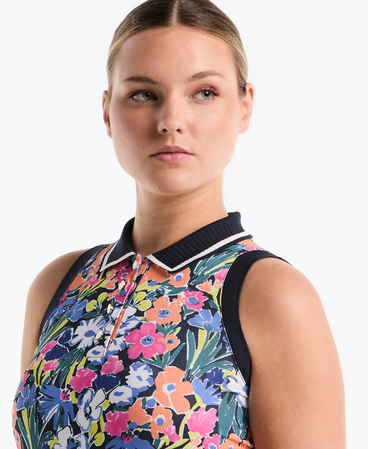 Sketch Floral Sleeveless Polo-Polos-Original Penguin