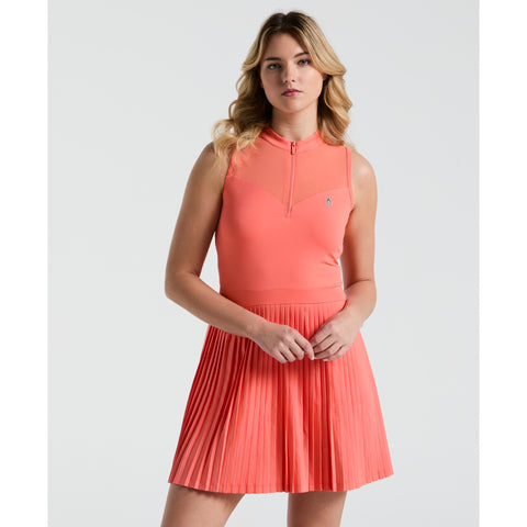 Women's Sleeveless Colour Block Golf Dress (Coral Quartz) 