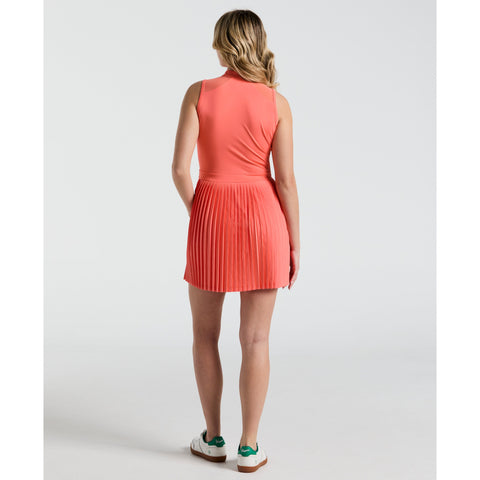 Women's Sleeveless Colour Block Golf Dress (Coral Quartz) 