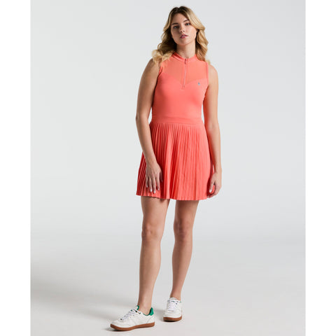 Women's Sleeveless Colour Block Golf Dress (Coral Quartz) 