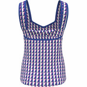 Geo Print Sweetheart Neckline Tennis Tank Top (Nebulas Blue) 