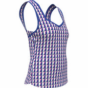 Geo Print Sweetheart Neckline Tennis Tank Top (Nebulas Blue) 