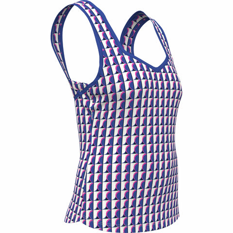 Geo Print Sweetheart Neckline Tennis Tank Top (Nebulas Blue) 