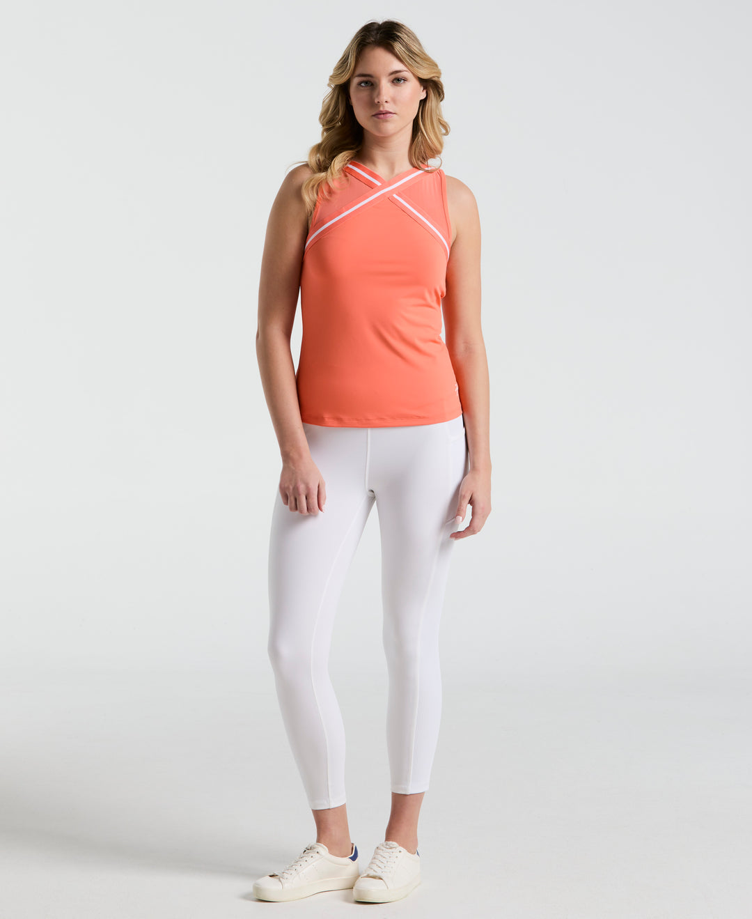 Color Block Tennis Tank Top (Coral Quartz) 