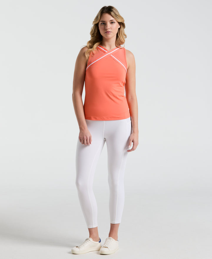 Color Block Tennis Tank Top (Coral Quartz) 