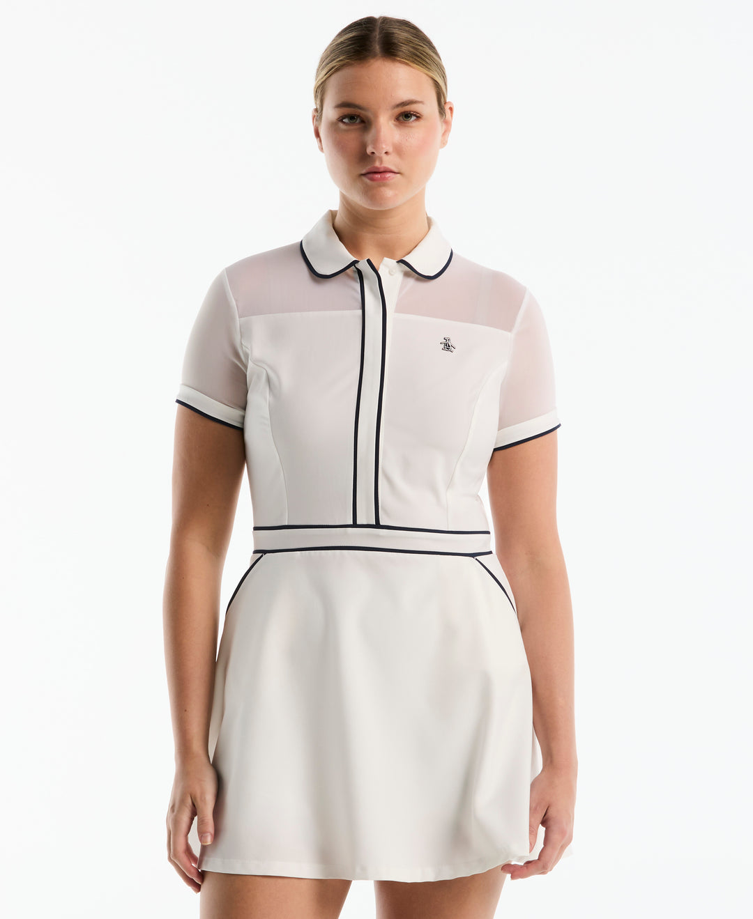 Women's Veronica Contrast Tipping Dress-Dresses-Bright White-XS-Original Penguin