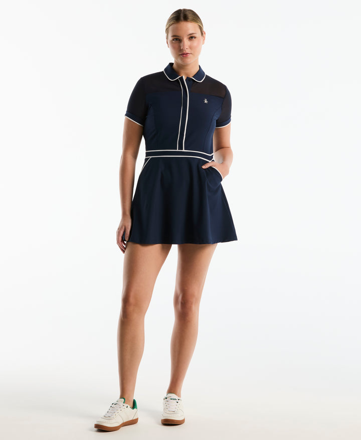 Women's Veronica Contrast Tipping Dress-Dresses-Original Penguin