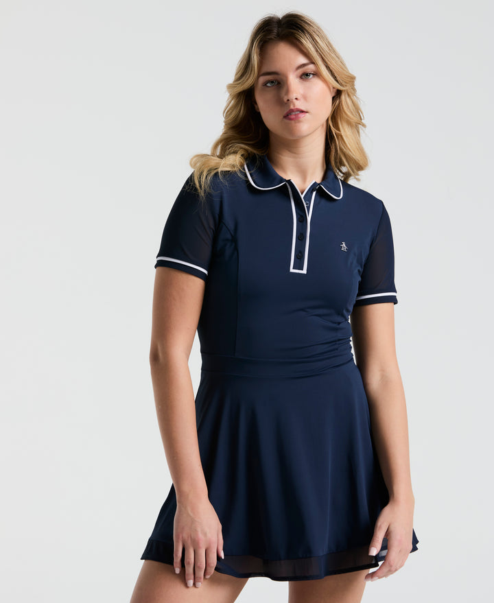 Veronica Short Sleeve Golf Dress (Black Iris) 