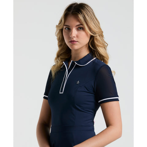 Veronica Short Sleeve Golf Dress (Black Iris) 