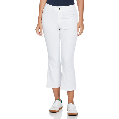 Veronica Open Front Crop Flare Golf Pant (Bright White) 