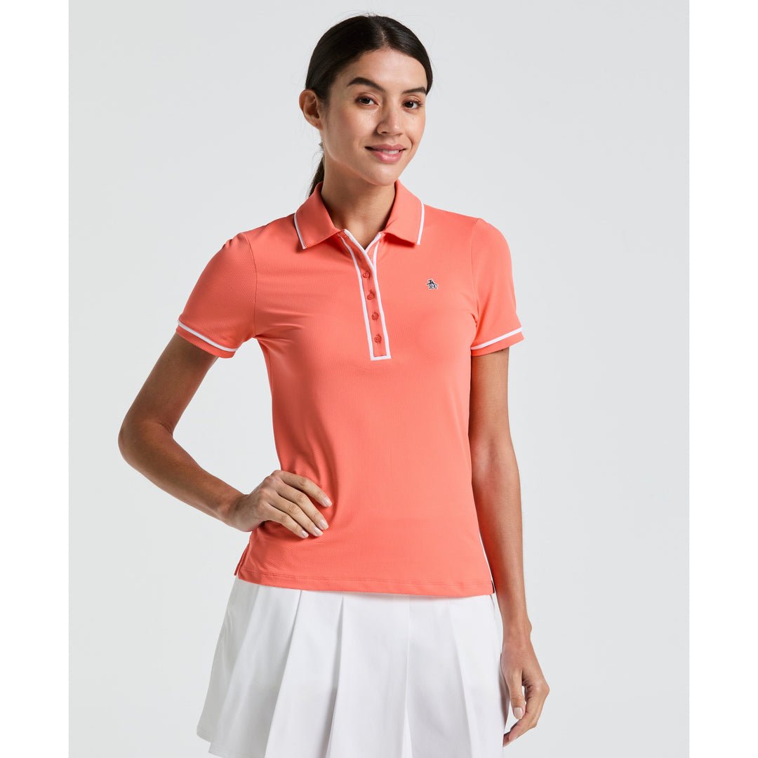 Women's Performance Veronica Golf Polo-Women's Polos-Coral Quartz-XS-Original Penguin