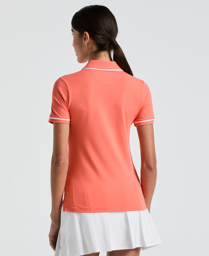 Performance Veronica Short Sleeve Golf Polo Shirt (Coral Quartz) 