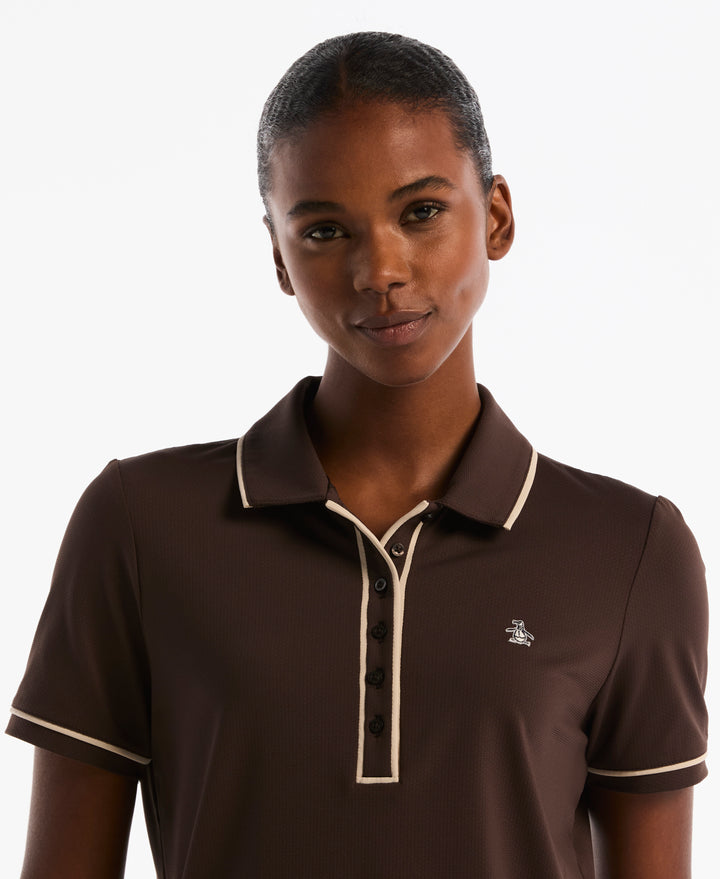 Performance Veronica Short Sleeve Golf Polo Shirt (Chocolate Torte) 