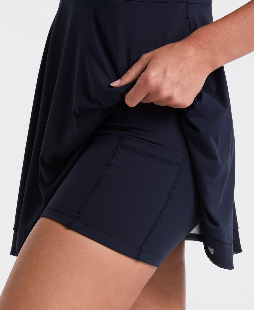 Veronica Sleeveless Golf Dress with Shorts (Black Iris) 