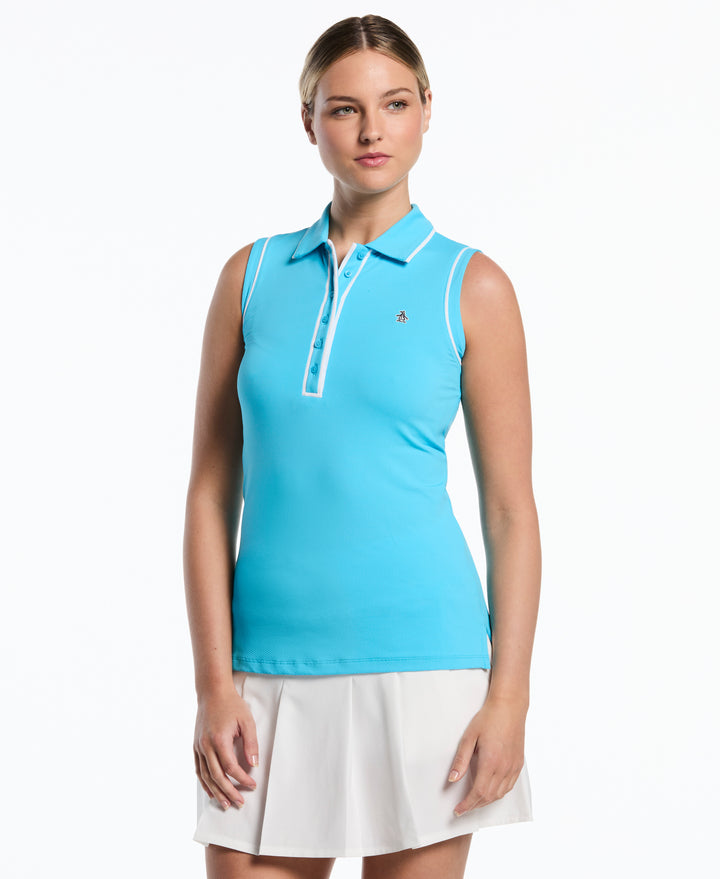 Veronica Sleeveless Golf Polo Shirt (Aquarius) 