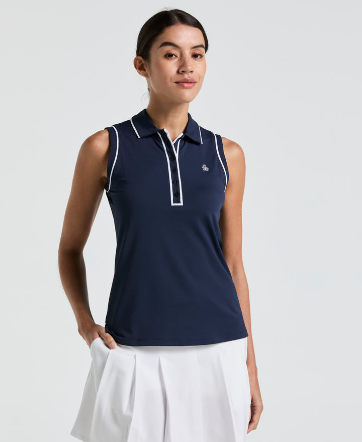 Veronica Sleeveless Golf Polo Shirt (Black Iris) 
