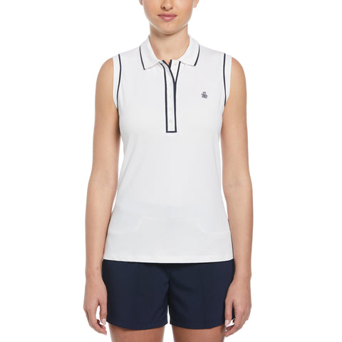 Veronica Sleeveless Golf Polo Shirt (Bright White) 