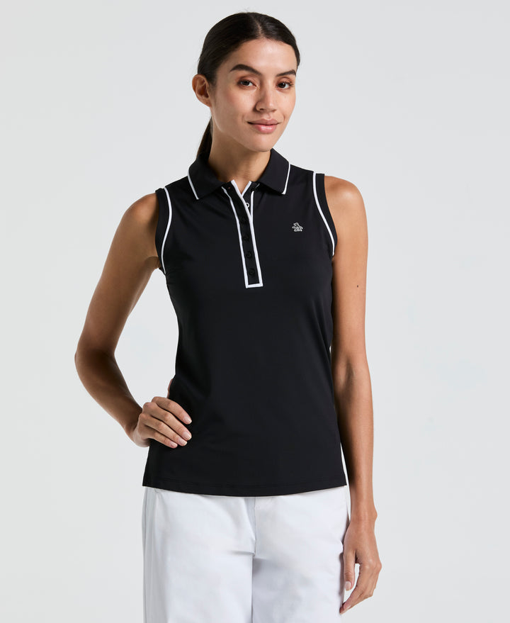 Veronica Sleeveless Golf Polo Shirt (Caviar) 