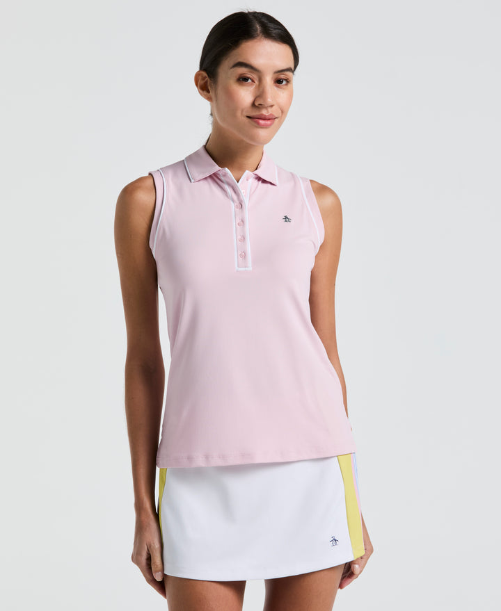 Veronica Sleeveless Golf Polo Shirt (Charm Pink) 