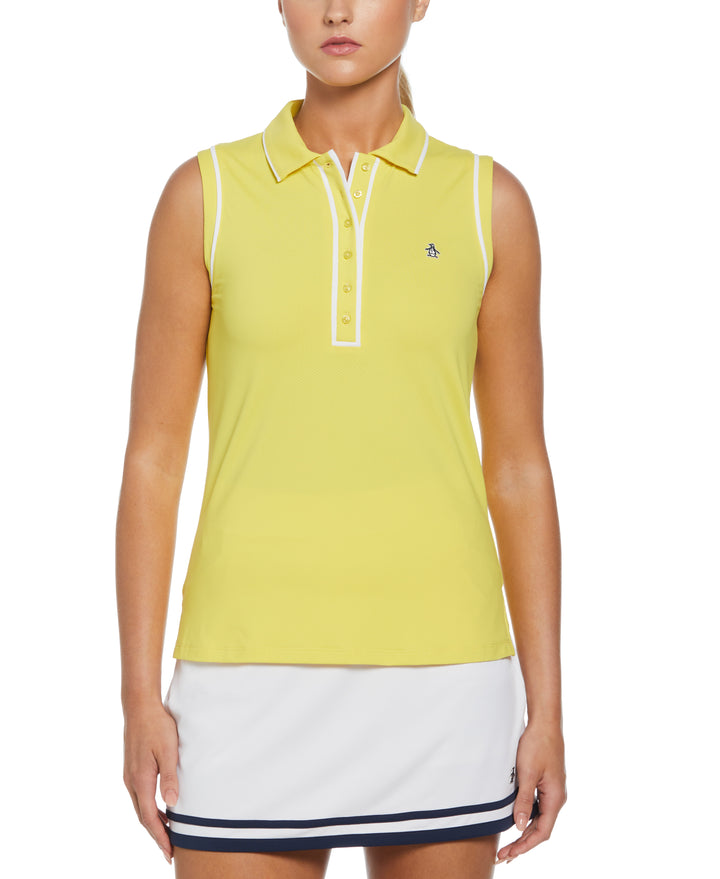 Veronica Sleeveless Golf Polo Shirt (Green Sheen) 