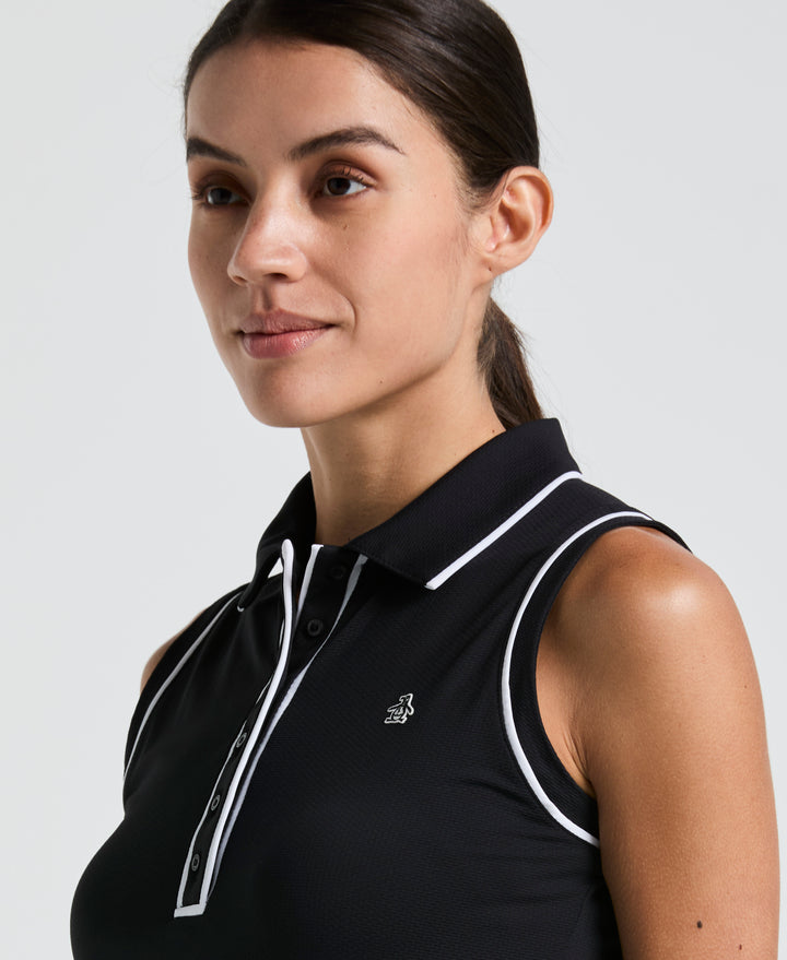 Veronica Sleeveless Golf Polo Shirt (Caviar) 