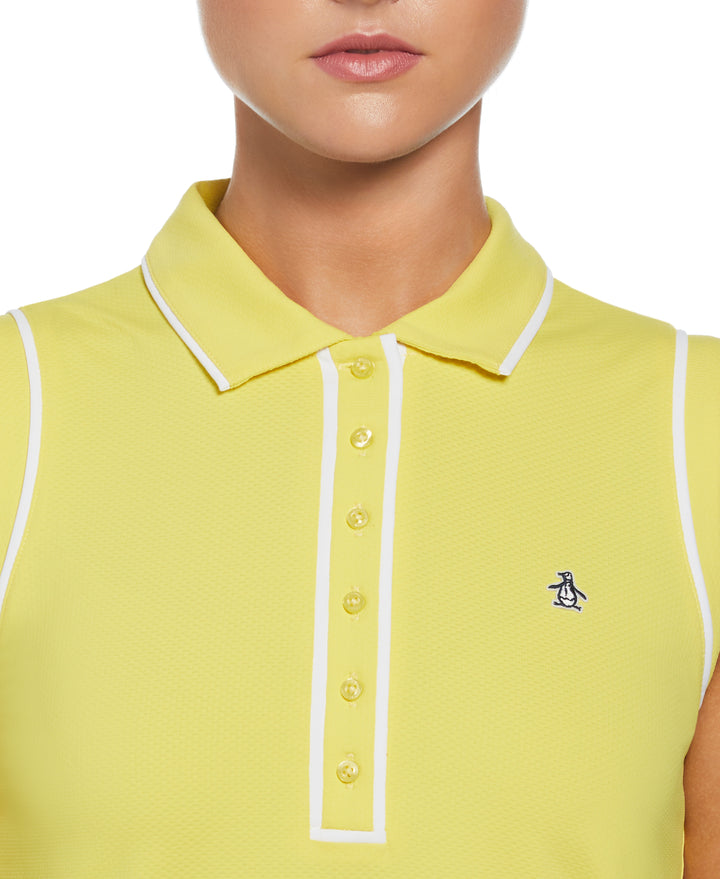 Veronica Sleeveless Golf Polo Shirt (Green Sheen) 