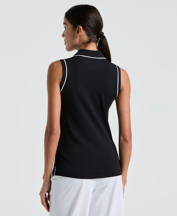 Veronica Sleeveless Golf Polo Shirt (Caviar) 