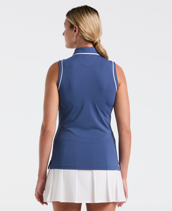Veronica Sleeveless Golf Polo Shirt (True Navy) 