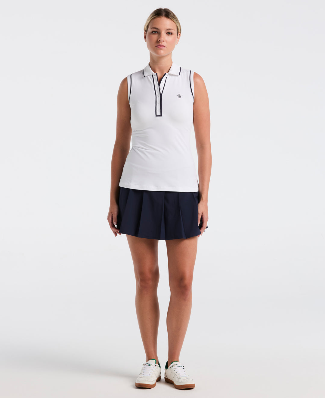 Veronica Sleeveless Golf Polo Shirt (Bright White) 