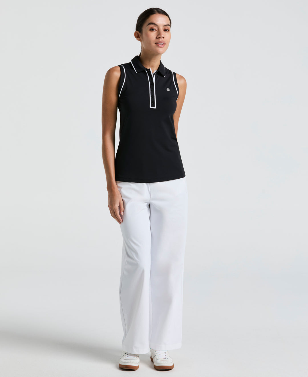 Veronica Sleeveless Golf Polo Shirt (Caviar) 