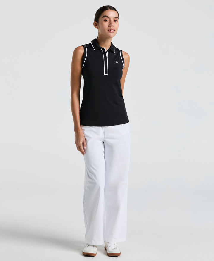 Veronica Sleeveless Golf Polo Shirt (Caviar) 