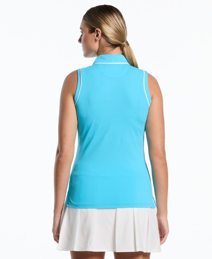 Veronica Sleeveless Golf Polo Shirt (Aquarius) 