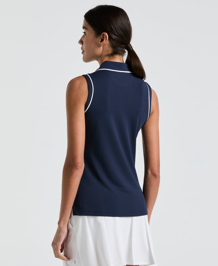 Veronica Sleeveless Golf Polo Shirt (Black Iris) 