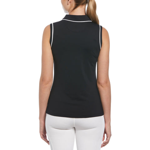 Veronica Sleeveless Golf Polo Shirt (Caviar) 