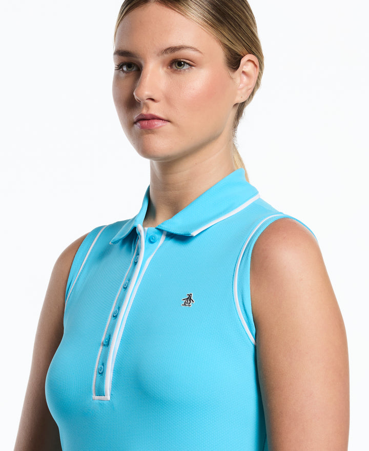 Veronica Sleeveless Golf Polo Shirt (Aquarius) 
