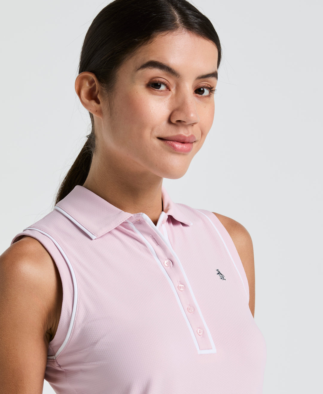 Veronica Sleeveless Golf Polo Shirt (Charm Pink) 