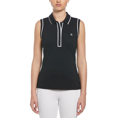Veronica Sleeveless Golf Polo Shirt (Caviar) 
