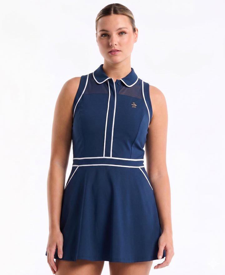 Women's Veronica Tipping Sleeveless Dress-Dresses-Black Iris-XS-Original Penguin