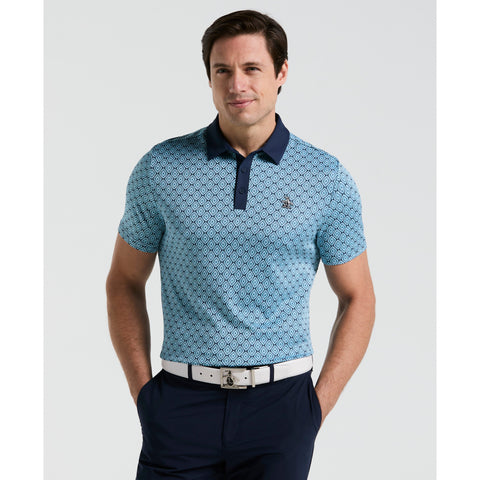 Yarn Dyed Bohemian Jacquard Golf Polo Shirt (Black Iris) 