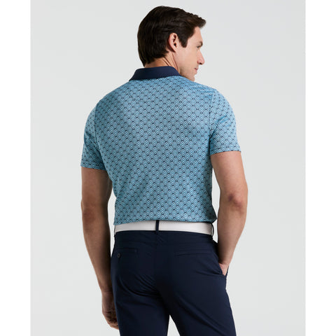 Yarn Dyed Bohemian Jacquard Golf Polo Shirt (Black Iris) 
