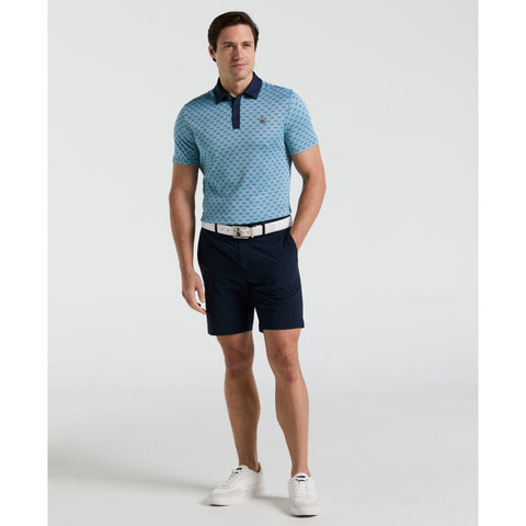 Yarn Dyed Bohemian Jacquard Golf Polo Shirt (Black Iris) 